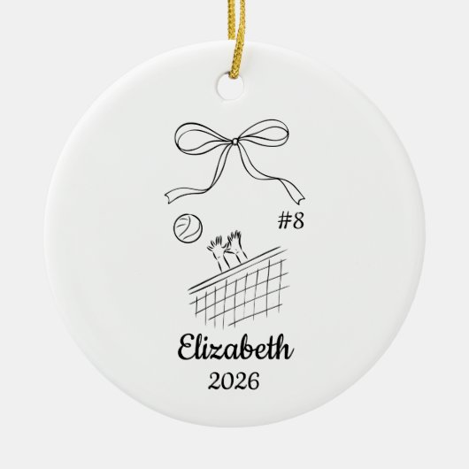 Personalized Volleyball Ornament Youth Volleyball  (Voorkant)