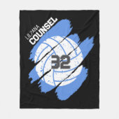 Personalized Volleyball Player Blue and White Fleece Deken (Voorkant)