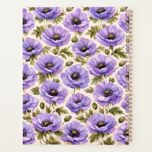 Personalized Watercolor Blue Poppies Planner (Dos)