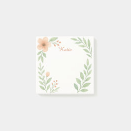 Personalized Watercolor Botanical Sticky Notes
