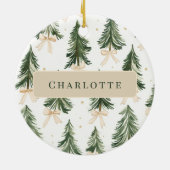 Personalized Watercolor Christmas Tree Ornament (Achterkant)