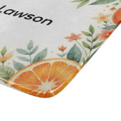 Personalized Watercolor Citrus Glass Cutting Board Snijplank (Hoek)