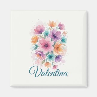 Personalized Watercolor Floral Name Magnet Magneet