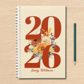 Personalized watercolor floral planner