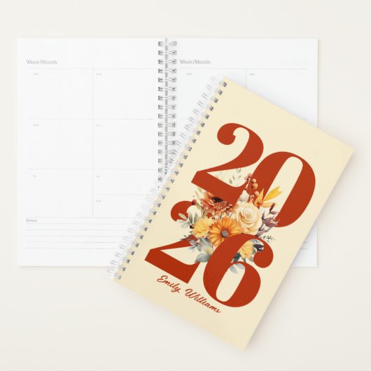 Personalized watercolor floral planner (Display)