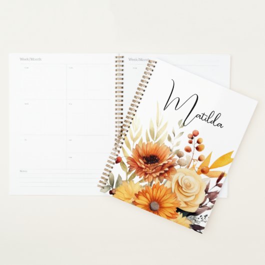 Personalized Watercolor floral  Planner (Display)