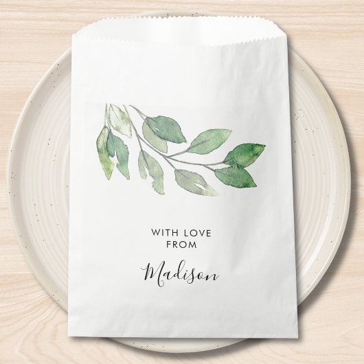 Personalized Watercolor Greenery Bedankzakje
