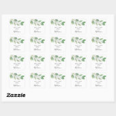 Personalized Watercolor Greenery Vierkante Sticker (Vel)