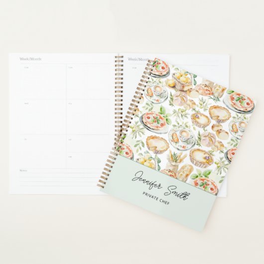 Personalized Watercolor Mediterranean Food Pattern (Devant avec enveloppe)
