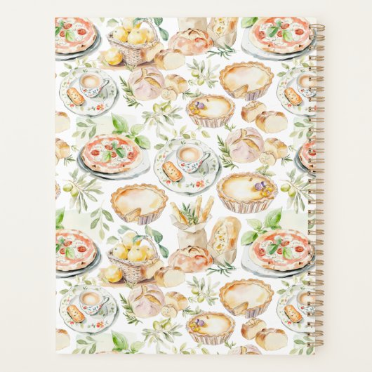 Personalized Watercolor Mediterranean Food Pattern (Dos)