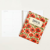 Personalized Watercolor Red poppies Planner (Devant avec enveloppe)