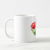 Personalized Watercolor Red Tulips Koffiemok (Links)