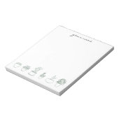 Personalized Watercolor Succulents Boho Notepad Notitieblok (Gedraaid)