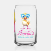 Personalized Waterpark Birthday Duck Blikvorm Glas (Achterkant)