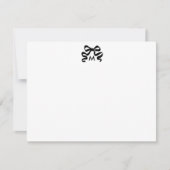 Personalized Wavy Ribbon Bow Monogram Initial Notitiekaartje (Voorkant)