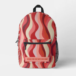 Personalized Wavy Stripe Backpack Bedrukte Rugzak