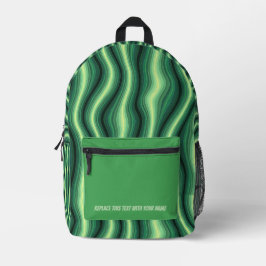 Personalized Wavy Stripe Backpack Bedrukte Rugzak