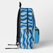 Personalized Wavy Stripe Backpack Bedrukte Rugzak (Links)