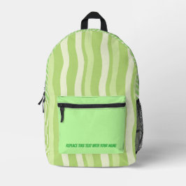 Personalized Wavy Stripe Backpack Bedrukte Rugzak