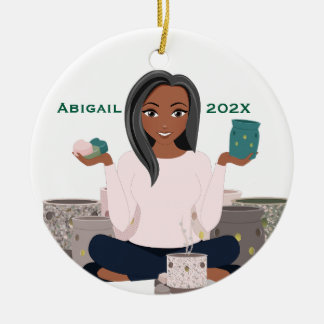 Personalized Wax Warmer Woman Ceramic Ornament