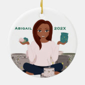 Personalized Wax Warmer Woman Ceramic Ornament (Achterkant)