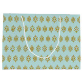 Personalized Wedding Aqua Lace Gift Bag Groot Cadeauzakje (Achterkant)