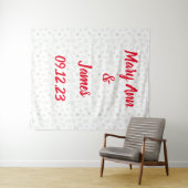 Personalized Wedding Backdrop Pink Gold Lights Wandkleed (In Situ (horizontaal))