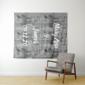 Personalized Wedding Backdrop Wood Background Wandkleed (In Situ (horizontaal))