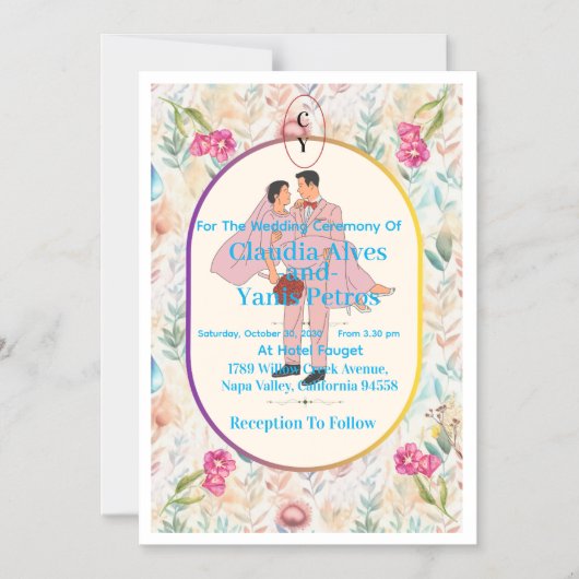 Personalized Wedding Ceremony Invitation  Magnetische Uitnodiging (Voorkant)