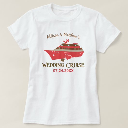Personalized Wedding Cruise T-shirt (Design voorkant)