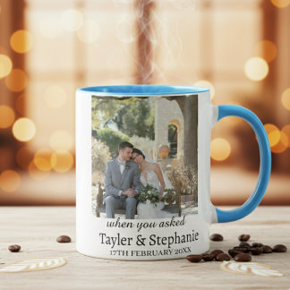 Personalized Wedding Engagement Photo Coffee Mug