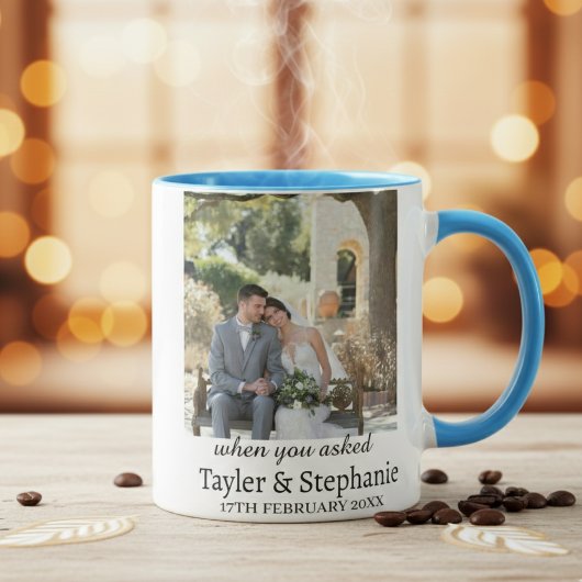 Personalized Wedding Engagement Photo Coffee Mug