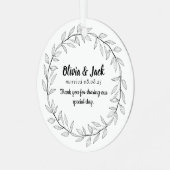 Personalized Wedding Favor Metalen Ornament (Voorkant links)