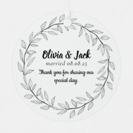 Personalized Wedding Favor Metalen Ornament