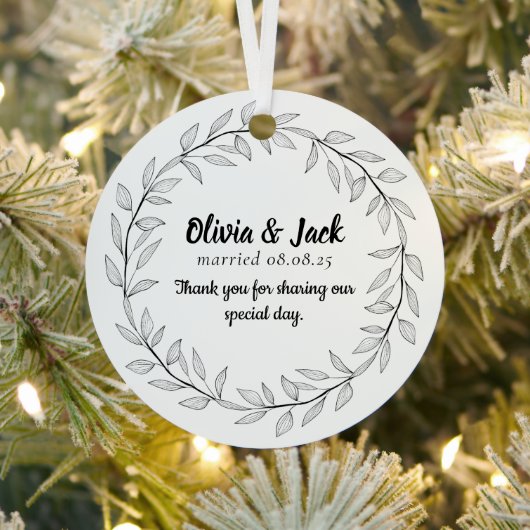 Personalized Wedding Favor Metalen Ornament (Insitu)