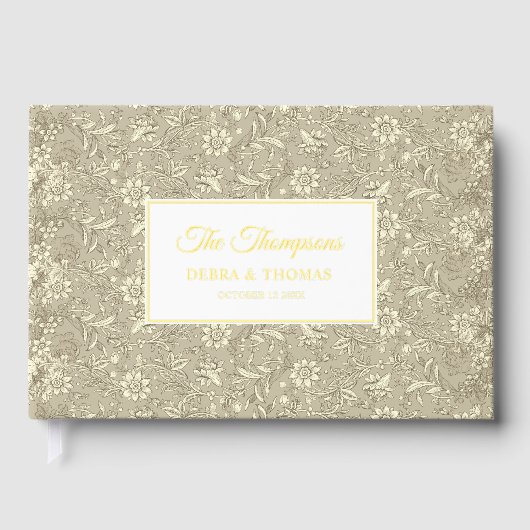Personalized Wedding French Toile Gold Floral (Recto)