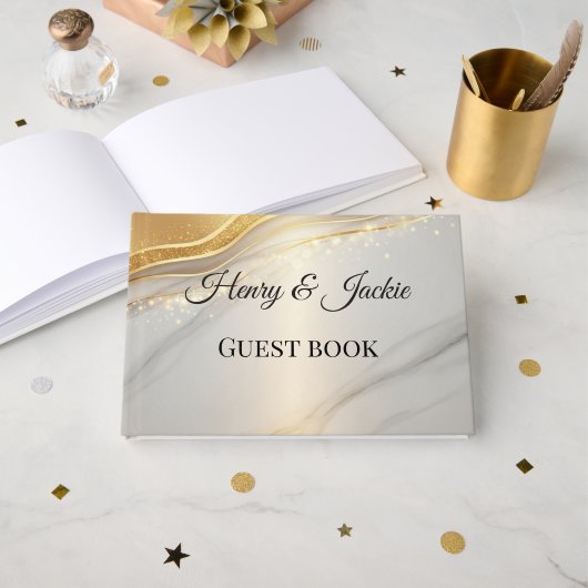 Personalized Wedding Guest Book Gastenboek (Voorkant open)