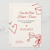 Personalized Wedding Invitation Card – Elegant  (Devant / Derrière)