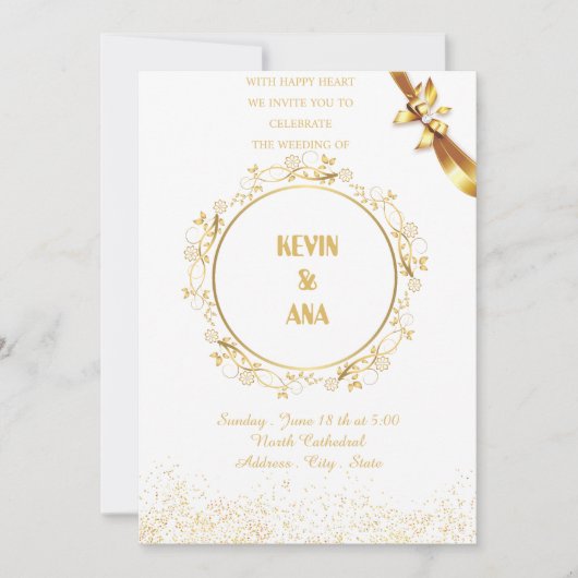 Personalized Wedding Invitations | Elegant, Rustic (Devant)