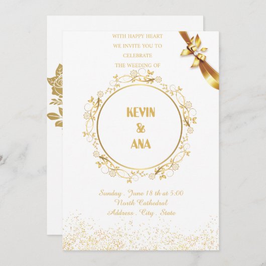 Personalized Wedding Invitations | Elegant, Rustic (Devant / Derrière)