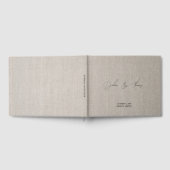 Personalized Wedding Modern Minimalist Faux Linen Gastenboek (Volledig)