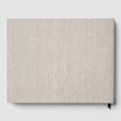Personalized Wedding Modern Minimalist Faux Linen Gastenboek (Achterkant)