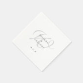 Personalized Wedding Monogram Cocktail Black White Servet (Hoek)