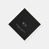 Personalized Wedding Monogrammed Black White Servet (Hoek)