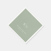Personalized Wedding Monogrammed Sage Green Servet (Hoek)