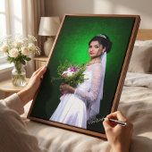 Personalized Wedding Photo Collage Elegant Framed Canvas Afdruk