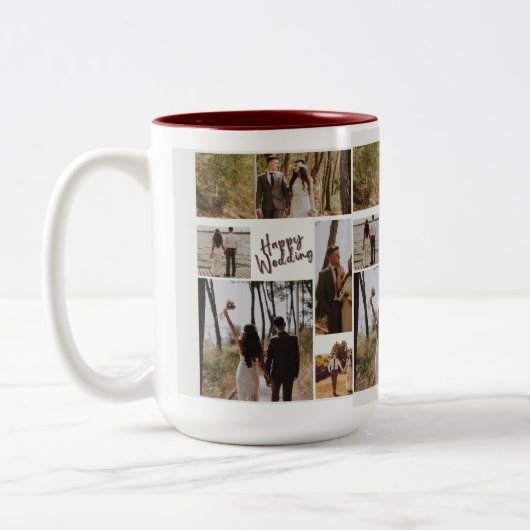 Personalized Wedding Photo Collage Mug (Gauche)