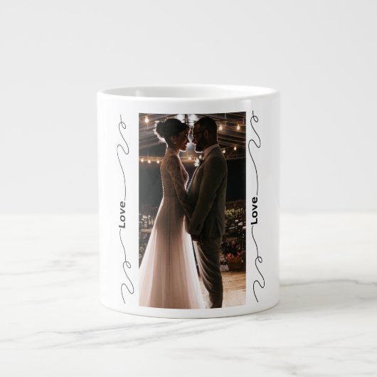 Personalized Wedding Photo Mug for Couples Extra Grote Beker (Voorkant)