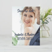 personalized wedding photo Save the Date Card (Debout devant)