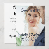personalized wedding photo Save the Date Card (Devant / Derrière)